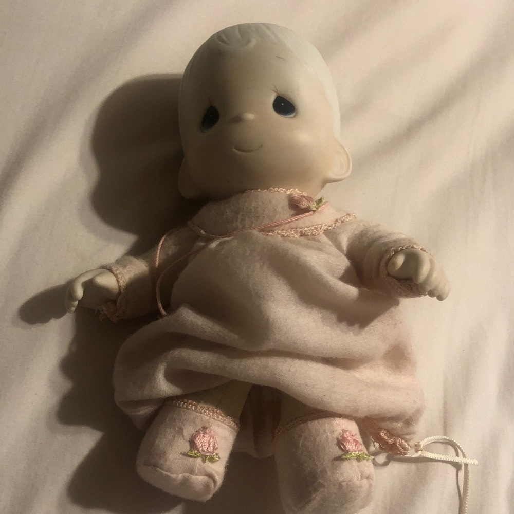Soft Pink Baby Doll in Pink Outfit - Brand precious moments